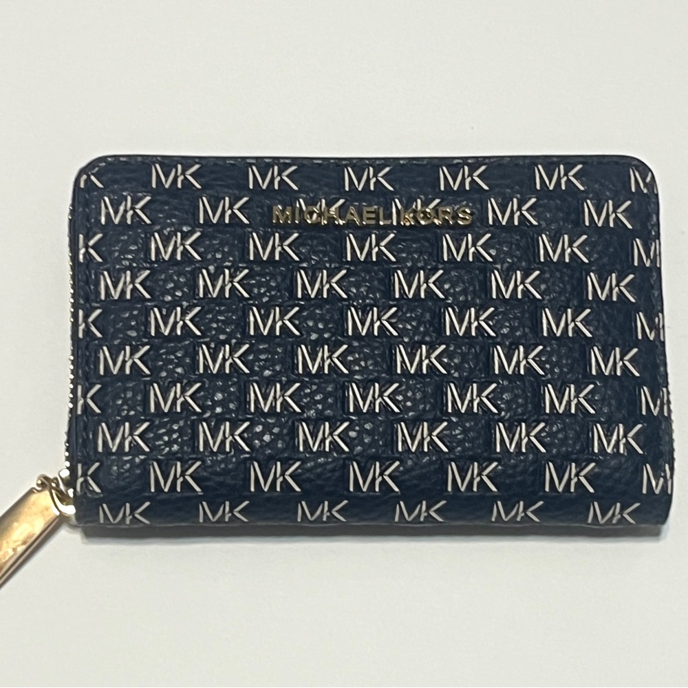 Michael Kors Navy/Brown MK Logo Wallet